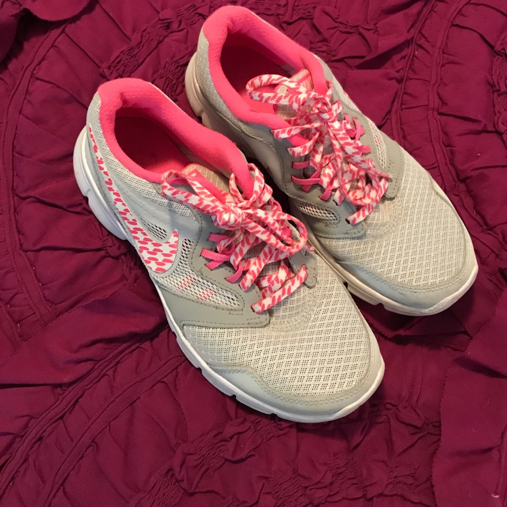 Adorable white and pink Nikes